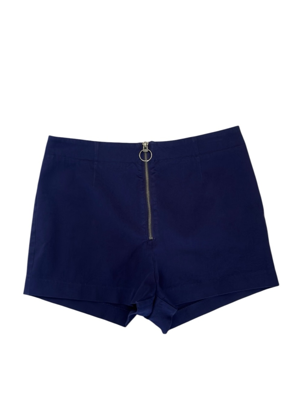 Maeve Anthropologie Navy O-Ring Front Zip High Rise Shorts Size 10